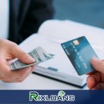 A women holding payday loans cash and a man holding a card in Illinois